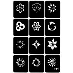 Sabloane de corp pentru tatuaje temporare Henna SHT041, set 12 bucati Sabloane de corp pentru tatuaje temporare Henna SHT041, set 12 bucati